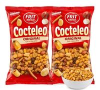 Cocktail Frutos Secos sin cascara, Cóctel de maíz y productos de aperitivo aromatizados, cacahuetes, habas, garbanzos y maíz gigante, Sin Gluten, Producto Español, Contiene 2 unidades de 300 g