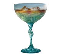 Cocktail Glassware Sea Wave Wine Glassware Cocktail Drinking Glasses for Use | Clear Glass Design System, Elegant Wave Shaped Structure Feature, Smooth Drinking Experience Function, Home