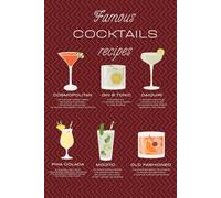 Cocktail Recipe Book| 36 famous cocktail recipes and logbook: 6x9 inch | 72 pages| coloured pages