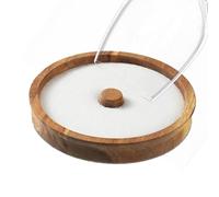 Cocktail Salt Rimmer | Wood, 14x14x2cm, 300g | Round Sugar & Salt Dipping Tray For Margarita | Mocktail & Juice Flavoring Dish