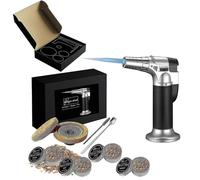 Cocktail Smoker Kit with Torch And 4 Flavored Wood Chips for Whiskey Bourbon Aging