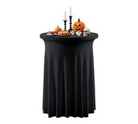 Cocktail Table Cloth - Spandex Cocktail Table Cover, Round Linens Spandex Cover, Round Cloth Skirt | Protector For Home Decor Kitchen Wedding Dinning Room Banquet Bar Bistro Holiday Halloween Party