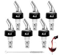 Coco Berming 4cl Vertedor de Botellas, 6 Piezas Dosificador Auto Pour Boquillas con Cepillos, Dosificadores por Boquilla Transparente para Cócteles, Vino, Whisky, Oliva, Jarabe (40ml)