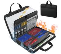 Coco Berming Bolsa Ignifuga A4, 13 Bolsillos Carpeta Archivadora Ignífuga, Pochette Ignifuge et Etanche con Cremallera y Etiquetas para el Lugar de Trabajo, Aula, Hogar, Escuela