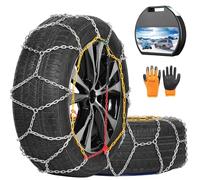 COCO BIRD Cadenas de nieve, cadena antideslizante de acero de alto carbono resistente al desgaste para automóviles de pasajeros, camionetas y SUV, juego de 2 (KN130)