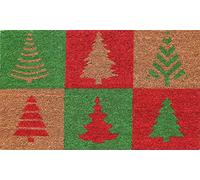 Coco&Coir | Felpudo de Coco Natural | Antideslizante | Ecologico | Felpudo Interior y Exterior | 45 x 75 cm ) árbol de Navidad