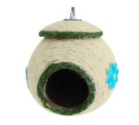 Coco de pájaro - Cueva de cría de periquito tejida reutilizable tejida a mano | Cama de casa de pájaro antimordedura para Loro, periquito, hámster, ratón, juguete de jaula de Chinchilla,