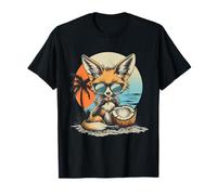 Coco Fennec Fox Acuarela Obra de Arte Motivo Fennec Fox Lover Camiseta