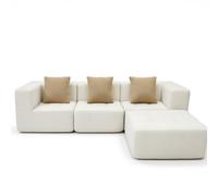 Coco Living Eden Completo | Sofá esquinero Convertible de 3 plazas con Meridiana | Ancho 270 cm | Diseño moderno | Confort Premium (blanco)