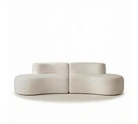 Coco Living Lounge Double | Sofá 3 plazas de diseño | Formas curvas modernas | Confort Premium para salón y apartamento | 240 x 102 x 60 cm (blanco)