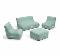 Coco Lounge - Pack de salón de jardín inflable de diseño completo - Puf - Transat - 2 asientos - Mobiliario para modificar balcón y terraza - Exterior