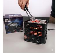 Coco MAX® Hornillo Cachimba Electrico Shisha Carbon, Accesorios Premium Incluyendo Cesta de Carbón Extraíble, Mango Multifunción y Pinzas para Shisha Hookah, Barbacoa
