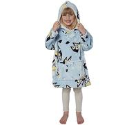 Coco Moon Bluey - Manta de forro polar de gran tamaño para niños, sudadera con capucha suave para niños y niñas, talla S, adecuada para edades de 2 a 5 años, azul, Talla única