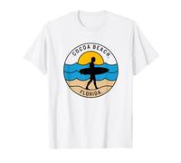 Cocoa Beach Surf Florida Pier Longboard Surf Retro Camiseta