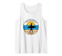 Cocoa Beach Surf Florida Pier Longboard Surf Retro Camiseta sin Mangas