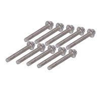 Cocoarm 10 Pernos de Cabeza Hexagonal con Brida de Acero Inoxidable 304 Pernos Hexagonales M5 X 10 Mm a 40 Mm Tornillos de Brida Hexagonal Exterior Pasivados para Ensamblaje de Maquinaria Uso en