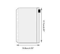 Cocoarm 12 Piezas Bolsillos para Carpeta A6 de Plástico con Cremallera PVC Sobres para Documentos con 6 Agujeros Fundas Transparentes con Cremallera para Facturas Recibos Tarjetas (Bolsa con