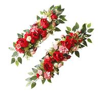 Cocoarm 2 PCS Set Artificial Wedding Arch Flowers Kit Swag, de Puerta con Flores para la Decoración del de la Boda, Fiestas, Jardín (06)