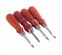 Cocoarm 4 Piezas de Bordeadora de Cuero, Herramienta de Acero, Biseladora de Borde de Cuero, 0,8 Mm, 1,0 Mm, 1,2,5, de Madera, Borde de Corte Tratado Térmicamente para Billetera, Cinturón, Bolso,