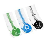 Cocoarm 60Pcs Pegatinas Redondas de Reciclaje Basura Compost, Colores Vivos Brillantes Calcomanías de PVC Adhesivas para Cubos de Basura Contenedores de Residuos, con Fácil Rasgado y