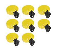Cocoarm 8 Piezas Comedero de Agua para Pollos Bebedero para Pollos de Plástico PP 9 X 6 X 4,5 Cm Tazones para Beber con Clip Fácil de Instalar Amarillo Brillante para Codornices Palomas Patitos