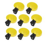 Cocoarm 8 Piezas Comedero de Agua para Pollos Bebedero para Pollos de Plástico PP 9 X 6 X 4,5 Cm Tazones para Beber con Clip Fácil de Instalar Amarillo Brillante para Codornices Palomas Patitos