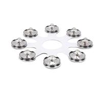Cocoarm Accesorio de Pandereta Hi Hat con 8 Pares de Cascabeles de Acero Inoxidable: Expansión de Sonido Versátil para Bateristas, Ideal para Presentaciones en Vivo, material: Acero Inoxidable