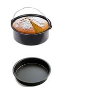 Cocoarm Accesorios para Freidora de Aire, Set de 3 Piezas Antiadherente | Insertos de cocción para cámaras compactas, canasta de malla redonda para dorar, construcción de acero al carbono para