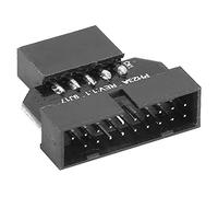 Cocoarm Adaptador Convertidor USB 2.0 a USB 3.0, Conector de Placa Base de 9 Pines a 19 Pines para Actualización del Panel Frontal, Adaptador de Plástico Negro para PC Más Antiguas y Constructores