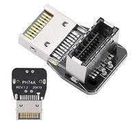 Cocoarm Adaptador Front Type-E, USB3.1 10G USB3.2 20G Full Speed Cabezal de Codo Direccional a 90 Grados con Placa de Circuito Multicapa para Placa Base Interfaz Type-E PH74A