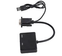 Cocoarm Adaptador VGA a VGA, Divisor de Pantalla Dual Alimentado por USB Compatible con Monitores y Proyectores con Salida de Audio 2.1 (Black)