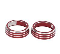Cocoarm Ajuste del Botón del Aire Acondicionado Anillo de Interruptor de CA de Aleación de Aluminio Rojo 2 Piezas Agarre Roscado Acabado Brillante Fácil Instalación para 10.a Generación 2016 2017