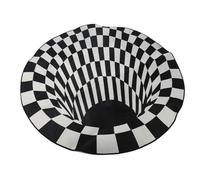 Cocoarm Alfombra Redonda 3D Space, Alfombra Antideslizante de Terciopelo de, Diseño de Remolino a Cuadros de 120 Cm para Sala de Estar, Dormitorio, Cocina (Cocoarmqhut6gr9bg-H35047-4)