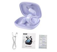 Cocoarm Auriculares de Traducción AI, Auriculares Inalámbricos con Gancho para la Oreja con Traducción en Tiempo Real de Más de 130 Idiomas, Estuche con Pantalla Táctil BT5.4, Juegos de Baja (Purple)