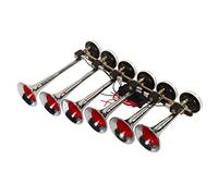 Cocoarm Bocina de Aire de 6 Trompetas, Material Metálico, Nivel de Sonido de 160 DB, Adecuada para Camiones y Barcos