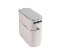 Cocoarm Bote de Basura Estrecho para Baño Doméstico, Bote de Basura de Embalaje Automático de Plástico con Tapa de Sellado, Contenedor de Delgado que Ahorra Espacio, Gran Capacidad para Uso en (GREY)