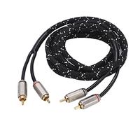 Cocoarm Cable Amplificador de Coche Cable de Goma de Silicona 2,0 M 6,56 Pies Estéreo Macho Doble para Subwoofer de Coche Cine en Casa TV PC Altavoz Receptor A V HiFi (2 m/6, pies)