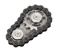 Cocoarm Cadenas Desmontables, Piñones Juguete para Dedos Engranaje de Acero Inoxidable Giroscopio Sensorial para Aliviar el Estrés con Herramientas para Viaje Trabajo Hogar (Negro Plateado)