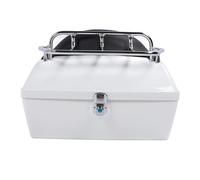Cocoarm Caja de de Motocicleta Trasera Trasera de Motocicleta 48L con Bloqueo de Seguridad y Diseño Impermeable para Cascos Almacenamiento de Equipaje (White)