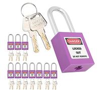Cocoarm Candados de Bloqueo, Material de Nailon, Diseño Antideslizante, Acero Resistente a Impactos, Seguridad para Uso Químico e Industrial (PURPLE)