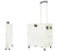 Cocoarm Carrito de Compras Plegable de 75 Litros, de Aluminio, Ruedas de Freno Desmontables, Ideal para Comprar Comestibles y Transportar Artículos (Cocoarmqx0b23itng-3)