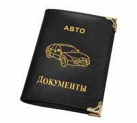Cocoarm Cartera para Permiso de Conducir de Coche Portadocumentos de Piel Sintética con 4 Ranuras para Páginas de PVC Transparente 13 X 9,5 Cm Esquinas Reforzadas para el Uso de la Guantera del