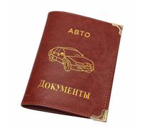 Cocoarm Cartera para Permiso de Conducir de Coche Portadocumentos de Piel Sintética con 4 Ranuras para Páginas de PVC Transparente 13 X 9,5 Cm Esquinas Reforzadas para el Uso de la Guantera del
