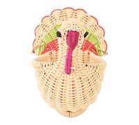 Cocoarm Cesta de Almacenamiento de Escritorio de Forma de Pavo Tejida a Mano, Uso Versátil, Ideal para Decoración de Escritorio de Hogar, Mini Cesta de Almacenamiento, con Material de Ratán de