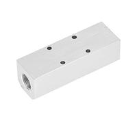 Cocoarm Colector de Aire Bloque de Colector Neumático de Aluminio 40 X 40 Mm G1 2 Entrada G1 4 Salida 0 a 0,9 MPa para Distribución de Aire en Automatización de Fábrica Equipos de Reparación de