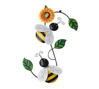Cocoarm Colgando de Pared de Hierro, Decoración de Pared de Pared de Metal, Cuelado de Abejas Colgadas para la Oficina del Jardín Doméstico, Fácil de Colgar con el Agujero de Gancho 1 PC (YELLOW)
