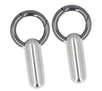 Cocoarm Contenedor de Cápsulas Portátil de 2 Uds, Estuche de Cápsula con Llavero Hermético de Acero Inoxidable para Aventuras Al Aire Libre, Senderismo y Camping (SILVER)