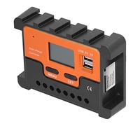 Cocoarm Controlador Solar, Controlador de Carga Solar ABS PWM 12 V 24 V con Pantalla LCD, Carga de 3 Etapas, USB Dual 5 2 A, Entrada Fotovoltaica de 50 , para Sistemas de Comercio de la Industria