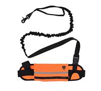 Cocoarm Correa para Perros Manos Libres Correa Reflectante para Perros en la Cintura con Bolsa con Cremallera Desmontable Tela de Buceo Poliéster 65 a 115 Cm Ajustable para Caminar Correr Correr