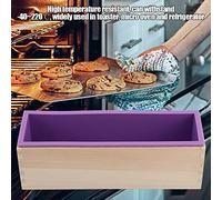Cocoarm de Silicona Rectángulo 1200 Ml de de Silicona para Pastel de Horno, Hielo, Chocolate con Concha de Madera Desmontable, Material de de Grado Alimenticio, Resistente a la Alta Temperatura,